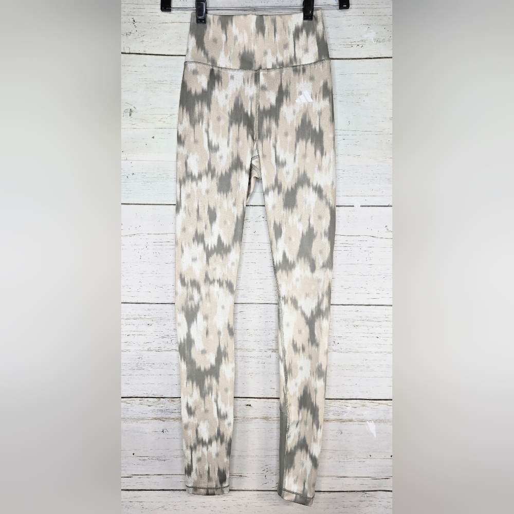 Adidas Optime Essentials Allover Print Flower Tie-Dye Leggings Tights Small